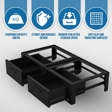 Load image into Gallery viewer, Vonia Rehausseur Double pour Lave-Linge et Sèche-Linge – Avec Tiroir – Support Machine à Laver Robuste – Noir