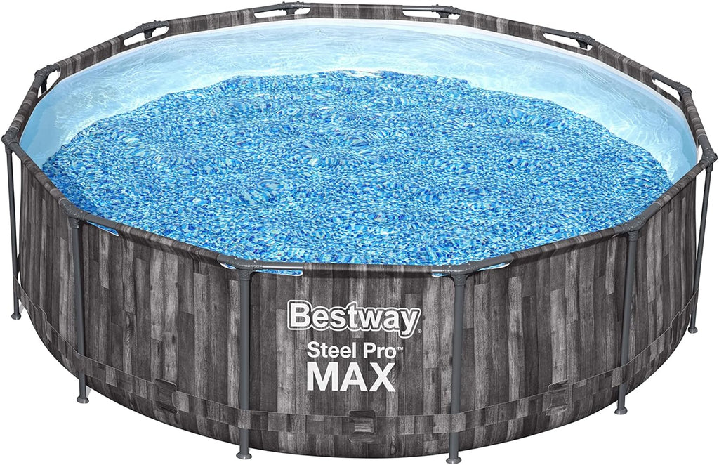FORNOR 56141 Piscine + Filtre Bombe 366 x H 100 cm,Effet Bois