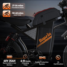 Load image into Gallery viewer, Electric Dirt Bike for Adults, 60V 35ah, 3000W 45 MPH &amp; 37 - 68 Miles Electric Motorcycle, 25'' Fat Tire Off - Road Mountain Bike UL2849