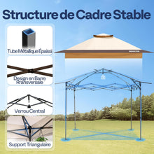 Load image into Gallery viewer, VIVOHOME Tente Écran Tonnelle Pliante Portable résistant à l'eau Barnum Pavillon de Jardin avec Moustiquaire 2 Portes à Fermeture Éclair et Sac Roulant (Beige &amp; Marron, 3x3 m)