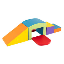 Load image into Gallery viewer, 6 Blocs d橢scalade en Mousse Jeu d橢scalade pour Tout-Petits Jeu d橝ctivit d橢scalade Color Tunnel Escaliers et Rampe pour 12+ Mois Color/Bleu/Violet -