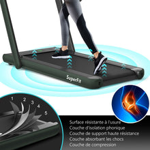 Load image into Gallery viewer, 2 en 1 Tapis de Course Electrique Pliable 1 à 12 Km/H avec Haut-parleur Bluetooth Télécommande Moteur 0,75HP Vert/Blanc/Noir/Rouge/Or/Noir et Argenté/Bleu -
