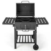 Load image into Gallery viewer, Barbecue  Charbon de Bois Portable avec 2 Tables d'Appoint Noir -