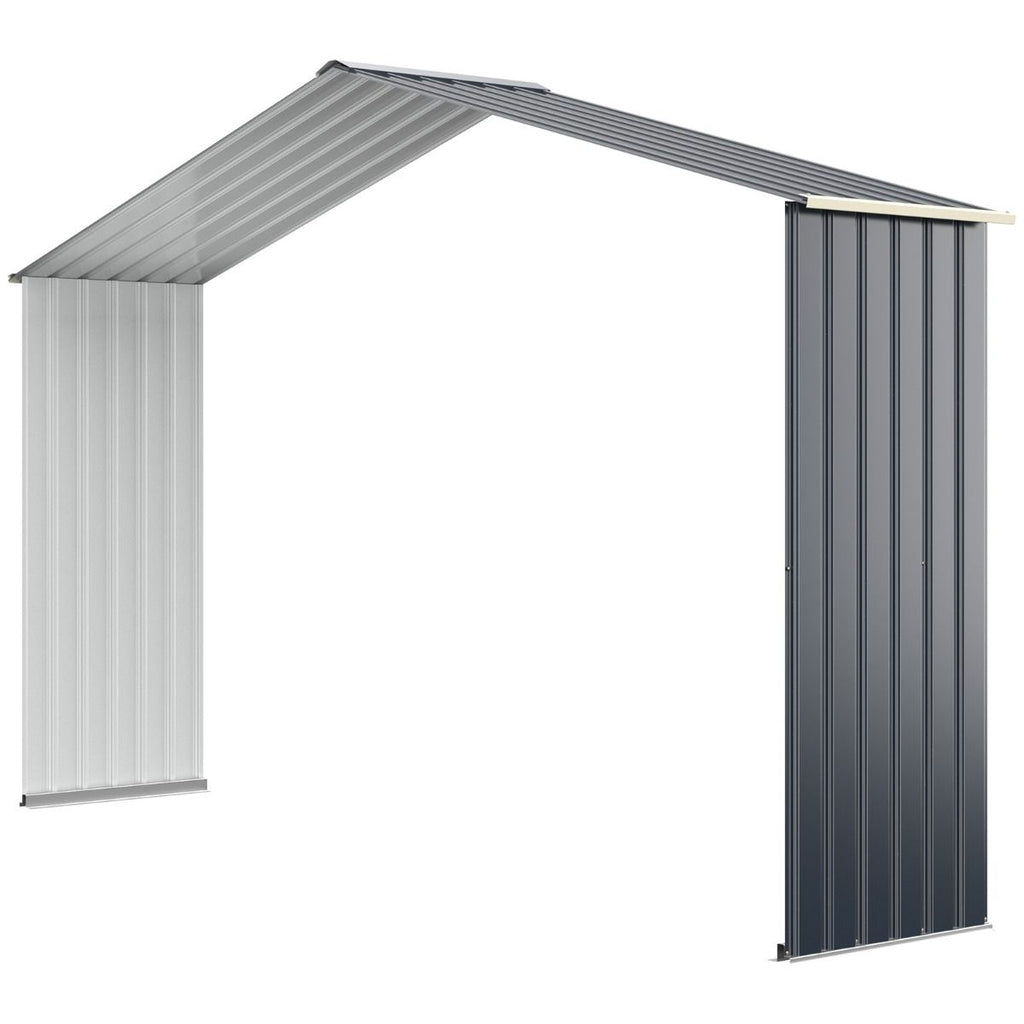 Abri de Jardin en Métal & Extension 10.85avec 2 Portes Coulissantes Verrouillables 4 Trous d’Aération Gris pour Vélo -