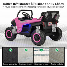 Load image into Gallery viewer, Voiture électrique Enfant 12 V Télécommande pour 3-8 Ans 2 Vitesses Ressort de Suspension Charge 59KG 118x74x71CM Noir/Rose/Rouge -