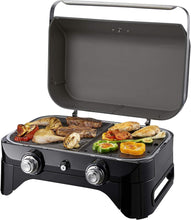 Load image into Gallery viewer, Attitude2go,Barbecue de Table à Faible fumée,BBQ Portable,à Couvercle,thermomètre,et Grille en Fonte,Alimentation : Cartouche de gaz CV 470 Plus,Gris