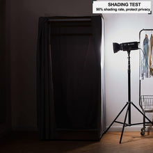 Load image into Gallery viewer, Cabine D'essayage Demontable, Vestiaire Portable avec Rideau, Temporaire Cabine D'essayage Mobile pour Magasin Vêtements Chambre Bureau Plage, (Noir, 100x100x200cm)