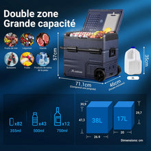 Load image into Gallery viewer, 115L Glaciere Electrique Double Zone,Glaciere a Compression WiFi APP,12 V/24 V et 100-240 V Frigo Camping,-20 à 20 pour Voiture,Camion,Bateau,Camping,Car,Caravanes,Voyageant,Maison