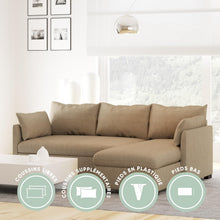 Load image into Gallery viewer, BUDWING Orlando Canapé Convertible d'angle Lit Chaise Longue Coffre Réversible Droite et Gauche Beige