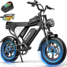 Load image into Gallery viewer, Ridstar Electric Bike for Adults Q20, 1200W 30MPH, 48V 15.6ah Electric Bicycle, 7 Speed Full Suspension Mountain Bike UL2849