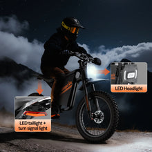 Load image into Gallery viewer, Electric Dirt Bike for Adults, 60V 35ah, 3000W 45 MPH &amp; 37 - 68 Miles Electric Motorcycle, 25'' Fat Tire Off - Road Mountain Bike UL2849