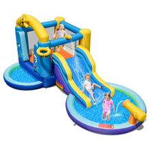 Load image into Gallery viewer, Château Gonflable Océan 6 en 1 avec Souffleur 680W Toboggan Aquatique &amp; 2 Piscines Maison de Rebond Gonflable Charge 90kg -