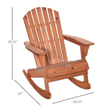 Load image into Gallery viewer, Chaise bascule Adirondack Muskoka en bois avec design lattes en bois,dossier en ventail et style rustique classique,teck -