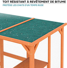 Load image into Gallery viewer, Wiltec Enclos extérieur – 168 x 82 x 166,5 cm – en Bois de Sapin et avec Grillage – Parc pour Chat résistant aux intempéries – avec 6 Zones de Repos – Félins
