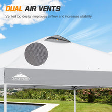 Load image into Gallery viewer, EAGLE PEAK Pop-up tonnelle de Jardin Pliable 3x3m, Tente Pliante avec Pieds Droits Hauteur réglable auvent pour Camping Plage Festival avec Sac à roulettes (Blanc)