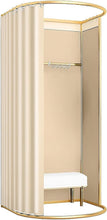 Load image into Gallery viewer, Ainbonte Cabine d'essayage Portable, Magasin de Vêtements Cabine Essayage, pour Magasin de Centre Commercial et Bureau, Protection de la Vie Privée Temporaire Dressing de Vestiaire (Beige)