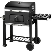 Load image into Gallery viewer, Barbecue  charbon de bois 3 en 1 avec thermomtre avec grille  hauteur rglable noir 1508003 -