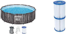 Load image into Gallery viewer, FORNOR 56141 Piscine + Filtre Bombe 366 x H 100 cm,Effet Bois