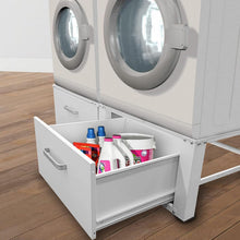 Load image into Gallery viewer, Vonia lave-linge surélevé - Support pour lave-linge avec tiroir intégré - Double - Blanc