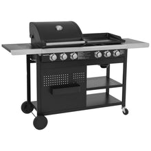 Load image into Gallery viewer, Barbecue duo au gaz VESUVIO - 3 brûleurs + plancha 3 brûleurs -