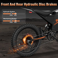 Load image into Gallery viewer, Electric Dirt Bike for Adults, 60V 35ah, 3000W 45 MPH &amp; 37 - 68 Miles Electric Motorcycle, 25'' Fat Tire Off - Road Mountain Bike UL2849