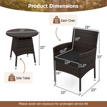 Load image into Gallery viewer, Tangkula 3 Piece Patio Furniture Set | Hand-Woven PE Wicker Conversation Set