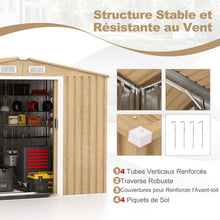 Load image into Gallery viewer, Abri de Rangement 259cm x196cm avec Base de Fondation Maison  Outils en Mtal Galvanis avec 4 Arations Impermable et Coupe-vent Naturel -