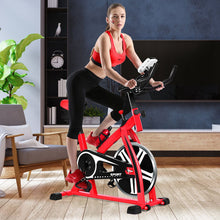 Load image into Gallery viewer, Vélo d'Exercice Intérieur avec Volant d'Inertie 8 KG Silencieux Bouilloire Porte-gobelet Ecran LCD Selle et Huidon Réglables -