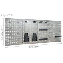 Load image into Gallery viewer, Etabli avec 4 panneaux muraux table de travail poste de travail stockage rangement d'outils 160 cm garage atelier pieds rglables en hauteur 02_0003666 -