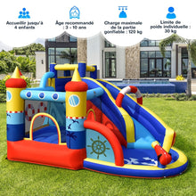 Load image into Gallery viewer, Ch芒teau Gonflable Style Bateau avec Toboggan Incurv Zone de Saut Mur d'Escalade avec Gonfleur 450 W -