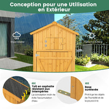 Load image into Gallery viewer, Armoire de Jardin en Bois Impermable avec Toit Abri de Jardin avec Table Pliable tagres et 8 Crochets 75x50x180,5CM -