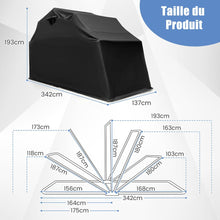 Load image into Gallery viewer, Abri de Moto Extérieur Tente Moto avec Housse en Tissu Oxford Fenêtres en Maille Enroulables Housse Moto Exterieur Étanche pour Moto Vélos Outils Noir -