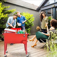 Load image into Gallery viewer, Chariot Isotherme Roulant de 76L Rfrigrant avec Roulettes Universelles Ouvre-bouteille Desserte Jardin pour Conserver Glace et Boissons -