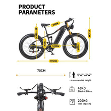 Load image into Gallery viewer, Dual Motors AWD 2000W Electric Bike for Adult 26'', UL2849 48V 60AH Removable Battery E - Mountain Bike 4'' Fat Tire up to 35MPH&amp;200miles Long Range Off Road Ebike Beach Dual Hydraulic&amp;Brakes E - Bicycle