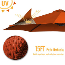 Load image into Gallery viewer, AECOJOY 15x9ft Double-Sided Patio Umbrella, Orange