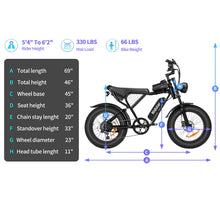 Load image into Gallery viewer, Ridstar Electric Bike for Adults Q20, 1200W 30MPH, 48V 15.6ah Electric Bicycle, 7 Speed Full Suspension Mountain Bike UL2849
