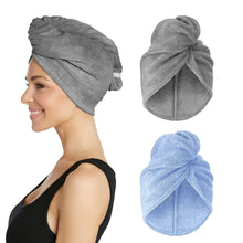 Load image into Gallery viewer, Turbie Twist Microfiber Hair Towel Wrap - The Original Quick Dry, Anti-Frizz Turban Towel for Thick, Long, and Curly Hair - Bathroom Essential for