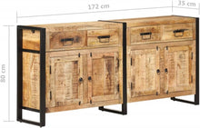Load image into Gallery viewer, vidaXL Buffet Meuble de Rangement Armoire de Rangement avec 4 Tiroirs et 2 Compartiments Maison Intérieur 172x35x80 cm Bois de Manguier Massif