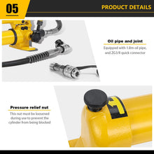Load image into Gallery viewer, CGOLDENWALL CP-700 Pompe Hydraulique Manuelle avec Tuyau de 1 8m Haute Pression 700kg/cm² Contenu en Huile 900cc pour Utilisation avec Variété d'Outils Hydrauliques