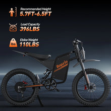 Load image into Gallery viewer, Electric Dirt Bike for Adults, 60V 35ah, 3000W 45 MPH &amp; 37 - 68 Miles Electric Motorcycle, 25'' Fat Tire Off - Road Mountain Bike UL2849