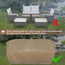 Load image into Gallery viewer, Ensemble de Canapés de Patio en Rotin PE 7 Pièces avec Coussins d'Assise et de Dossier 2 Poufs 2 Tables Basses Plateau de Table -
