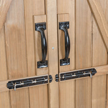 Load image into Gallery viewer, Abri de Jardin en Bois Cabane de Jardin Extérieur Double Portes avec Loquet Toit Incliné en Asphalte Cabanon Jardin Extérieur 140 x 50 x 162 cm Naturel -