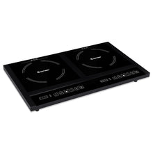 Load image into Gallery viewer, Double Plaque de Cuisson Electrique en Vitrocramique 1800W+1800W 2 Zones 8 Niveaux de Temprature/Puissance Variables Noir -