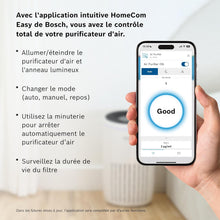 Load image into Gallery viewer, Bosch Air 4000i - Purificateur d'air intelligent - Couvre 62,5 m² - Filtre efficacement plus de 99% des polluants - Mode Auto/Sommeil (< 25 dB(A)) - CADR : 300 m³/h - Connectivité avec écran et app