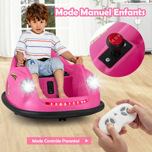 Load image into Gallery viewer, Auto-tamponneuse Electrique 12V pour Enfants Alimente par Batterie Tlcommande Lumires LED Musique pour les 2-5 Ans Rose/Rouge/Bleu -