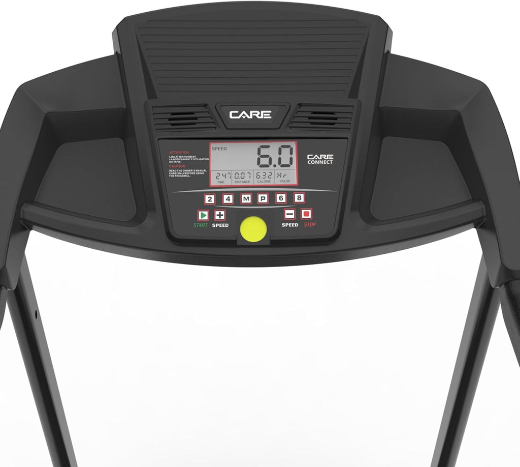 Care Fitness - Tapis de Course Connecté CT-5588-2 - Tapis de Marche Électrique Inclinable et Pliable - Jusqu'à 16km/h - 3 Niveaux d'Inclinaison - 12 Programmes - Kinomap