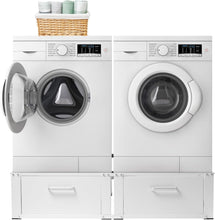 Load image into Gallery viewer, Vonia lave-linge surélevé - Support pour lave-linge avec tiroir intégré - Double - Blanc