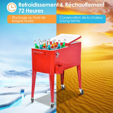 Load image into Gallery viewer, Chariot Isotherme Roulant de 76L Rfrigrant avec Roulettes Universelles Ouvre-bouteille Desserte Jardin pour Conserver Glace et Boissons -