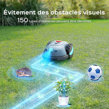 Load image into Gallery viewer, YARDCARE V100 Robot Tondeuse sans Fil Périphérique,avec Navigation par Vision, Évitement d'obstacles(150 Sortes), Robot Tondeuse Gazon avec Batterie 4 Ah, Lame de Rechange