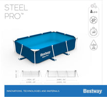 Load image into Gallery viewer, Steel Pro Piscine Hors Sol Rectangulaire 2,59 m X 1,70 m X 61 cm,Bleu